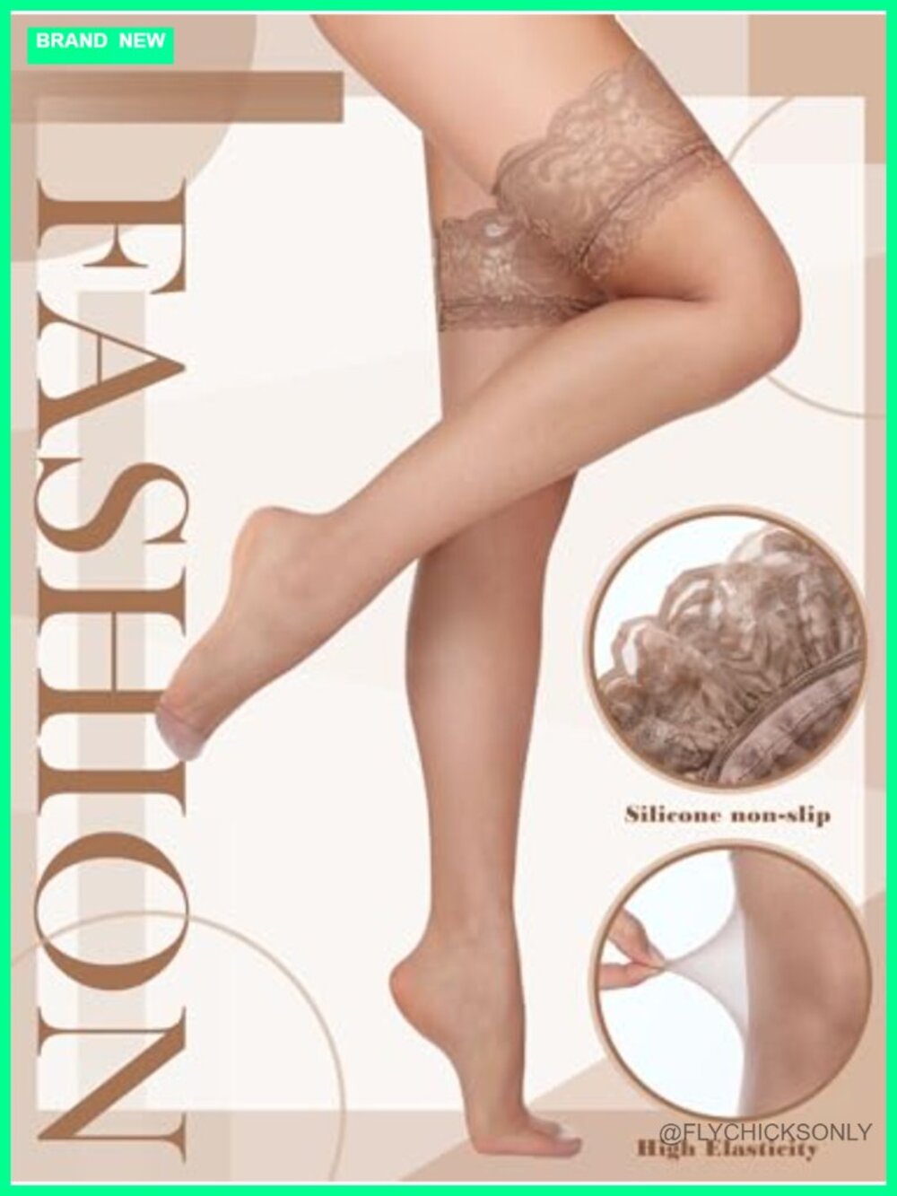 3 Pairs Non-Slip Thigh High Stockings Nylon Lace Anti-Skid Stockings - Picture 4 of 6